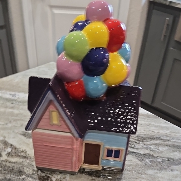 Disney Parks Pixar Up Ceramic House with Balloons Cookie Jar - Picture 4 of 6